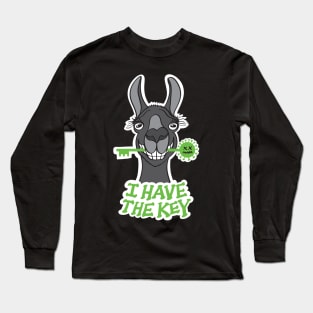 Proud black llama holds the key against coronavirus Long Sleeve T-Shirt